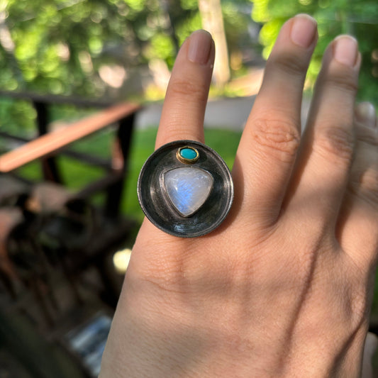Moonstone & Turquoise Cocktail Ring
