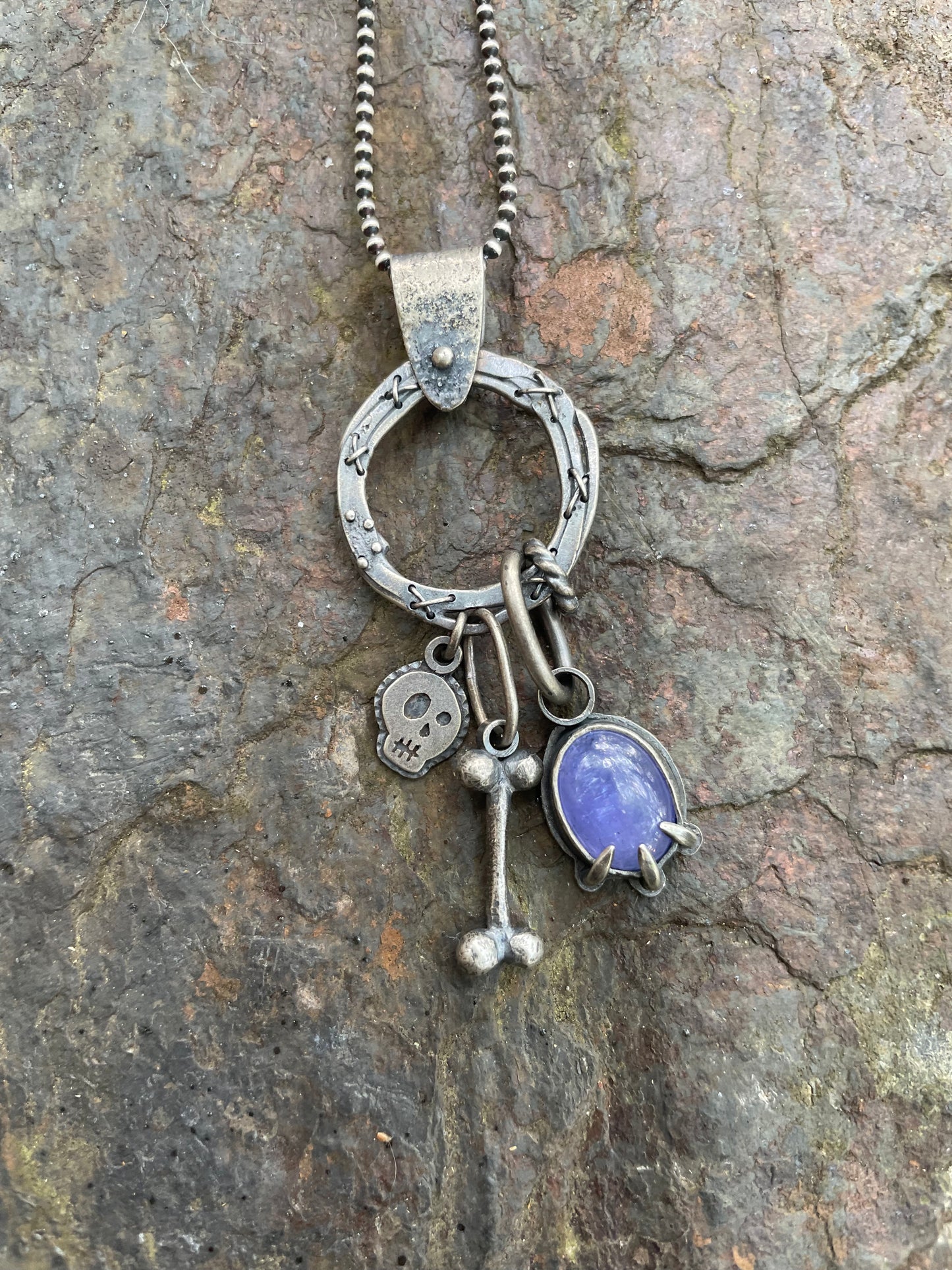 Tanzanite Skull Talisman Necklace
