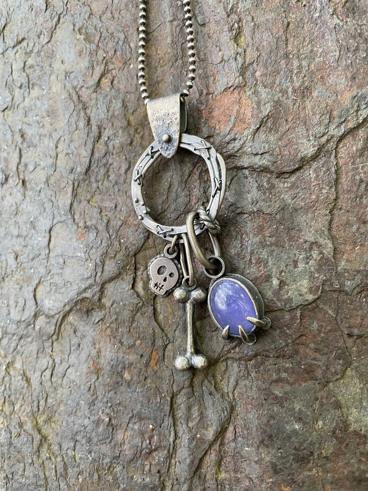 Tanzanite Skull Talisman Necklace