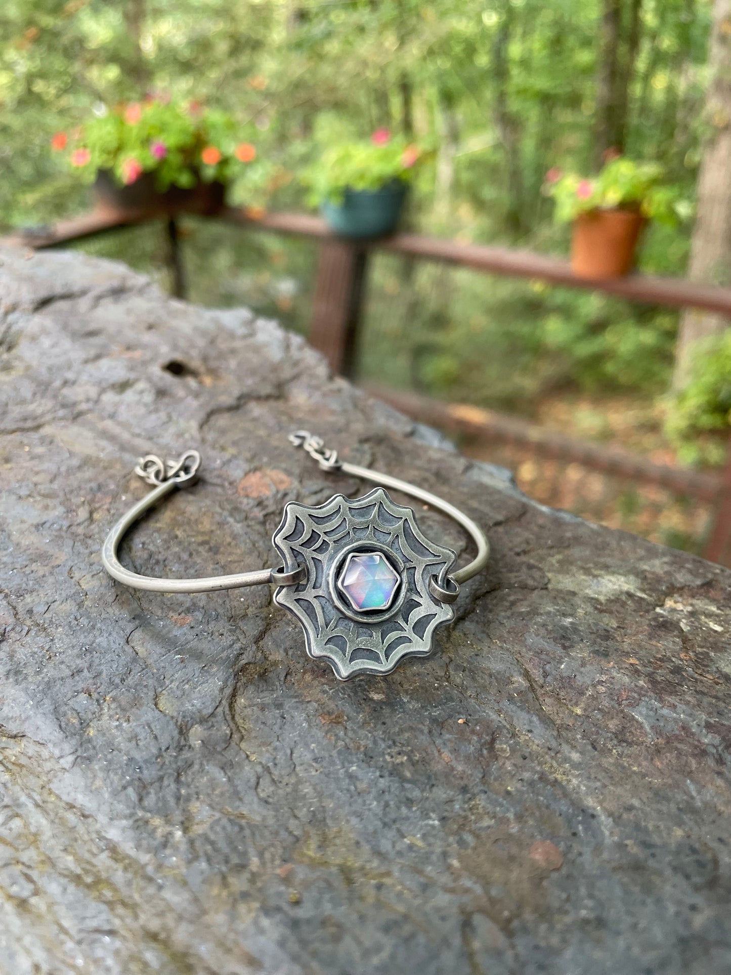 Aurora Opal Spiderweb Bracelet