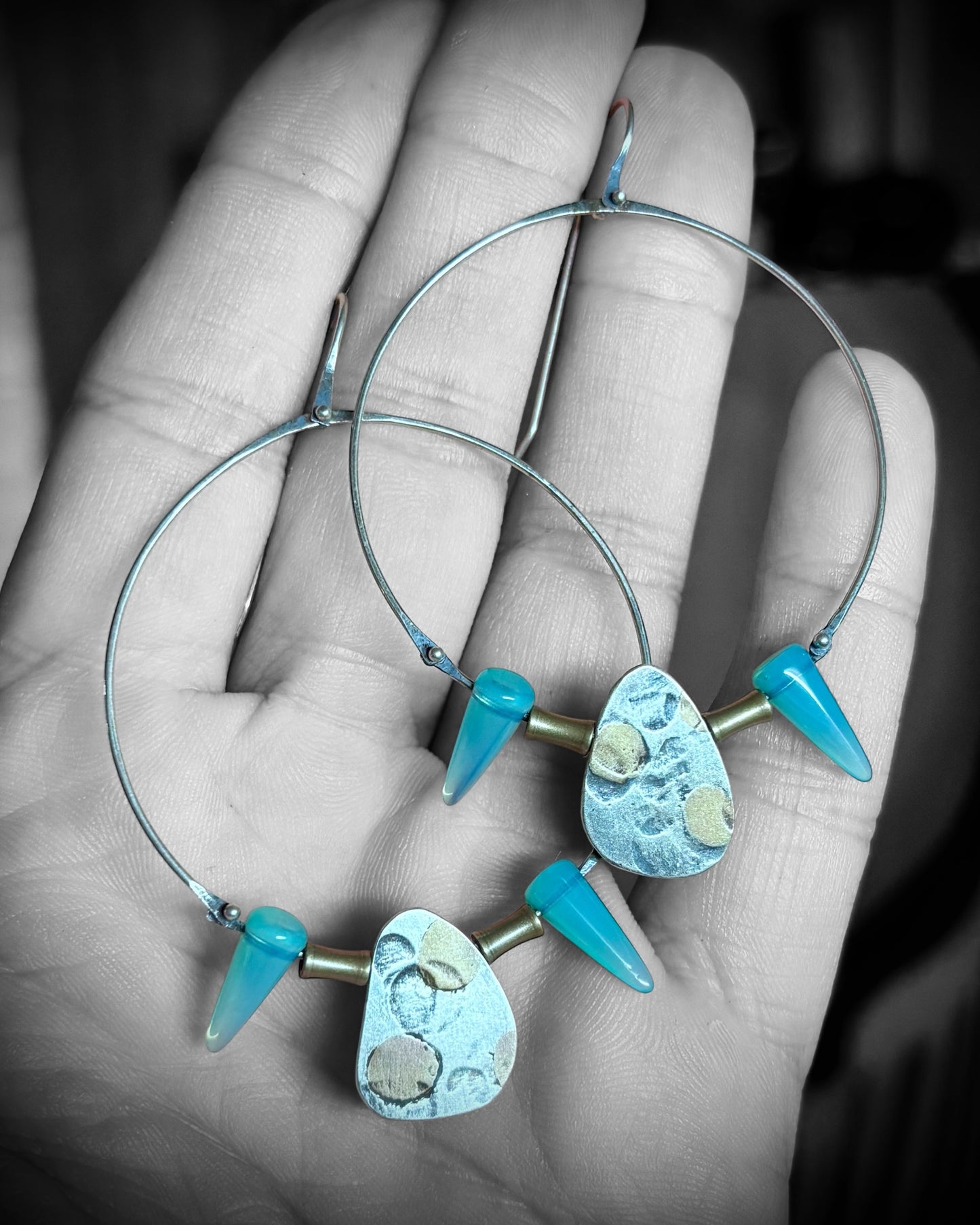 Spiky Dotted Hoops