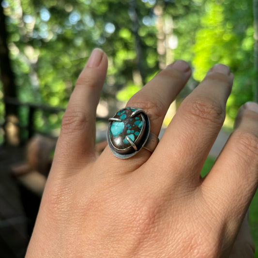 Turquoise Prong Ring