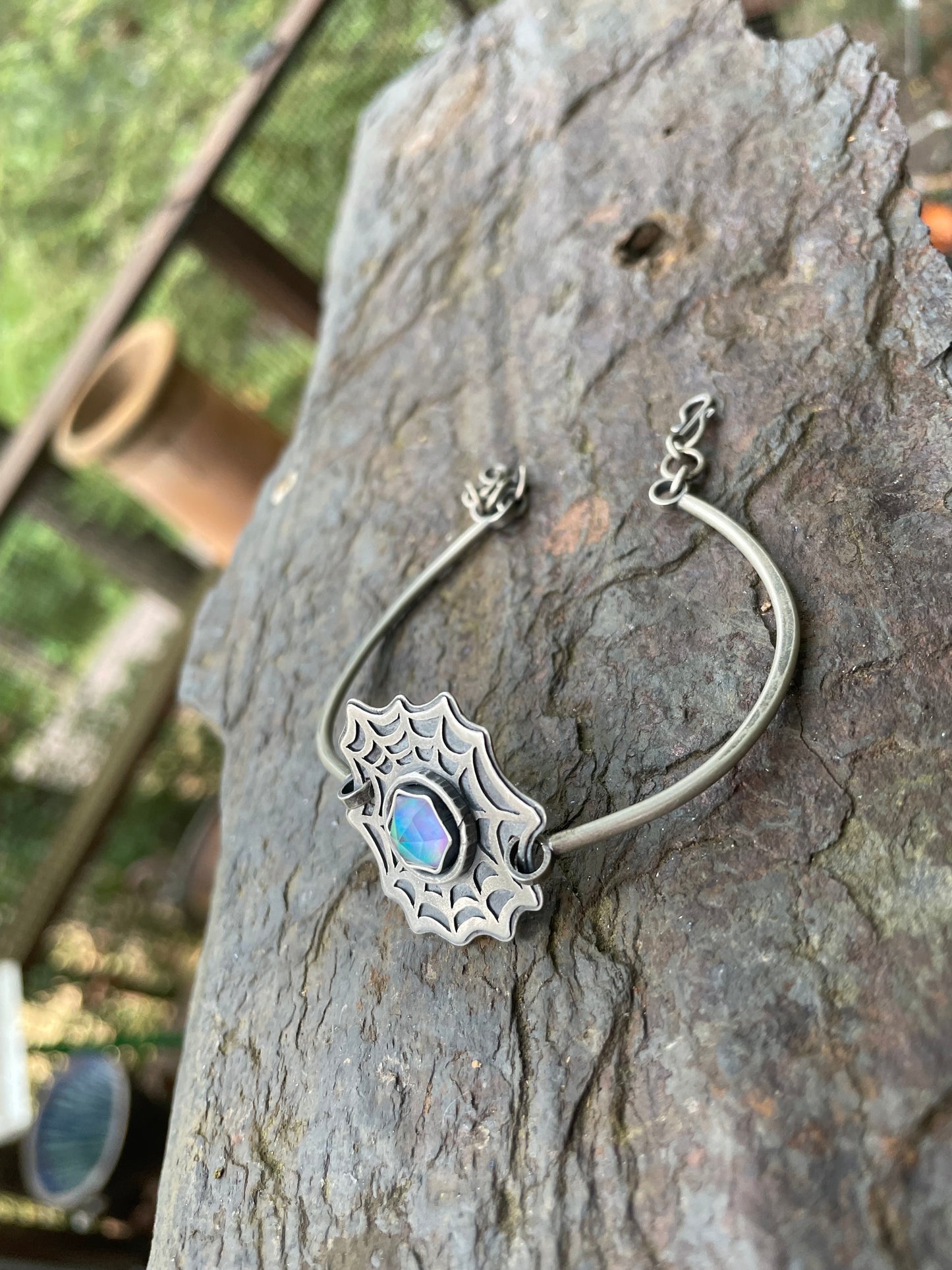 Aurora Opal Spiderweb Bracelet