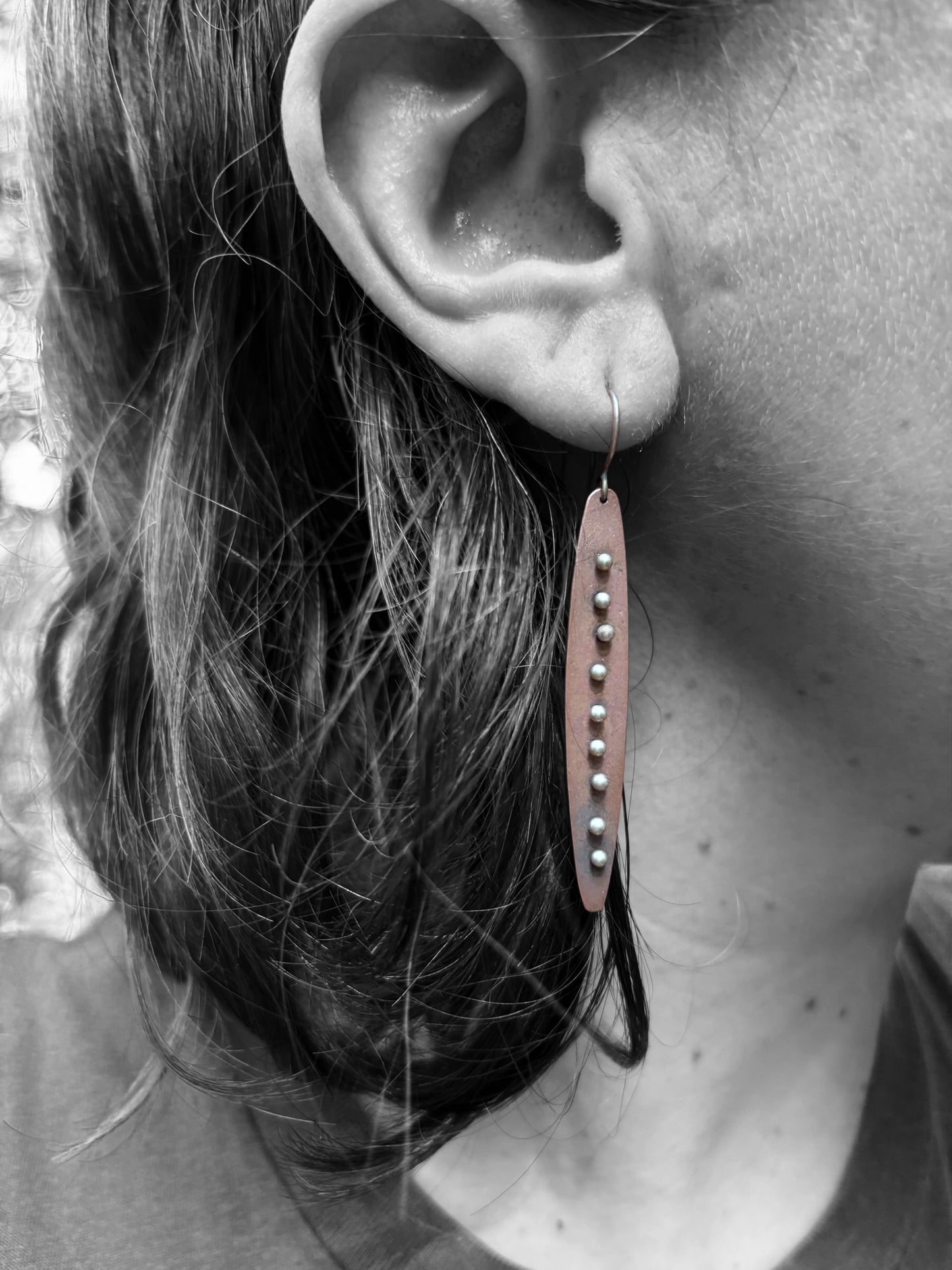 Pinned Copper Earrings