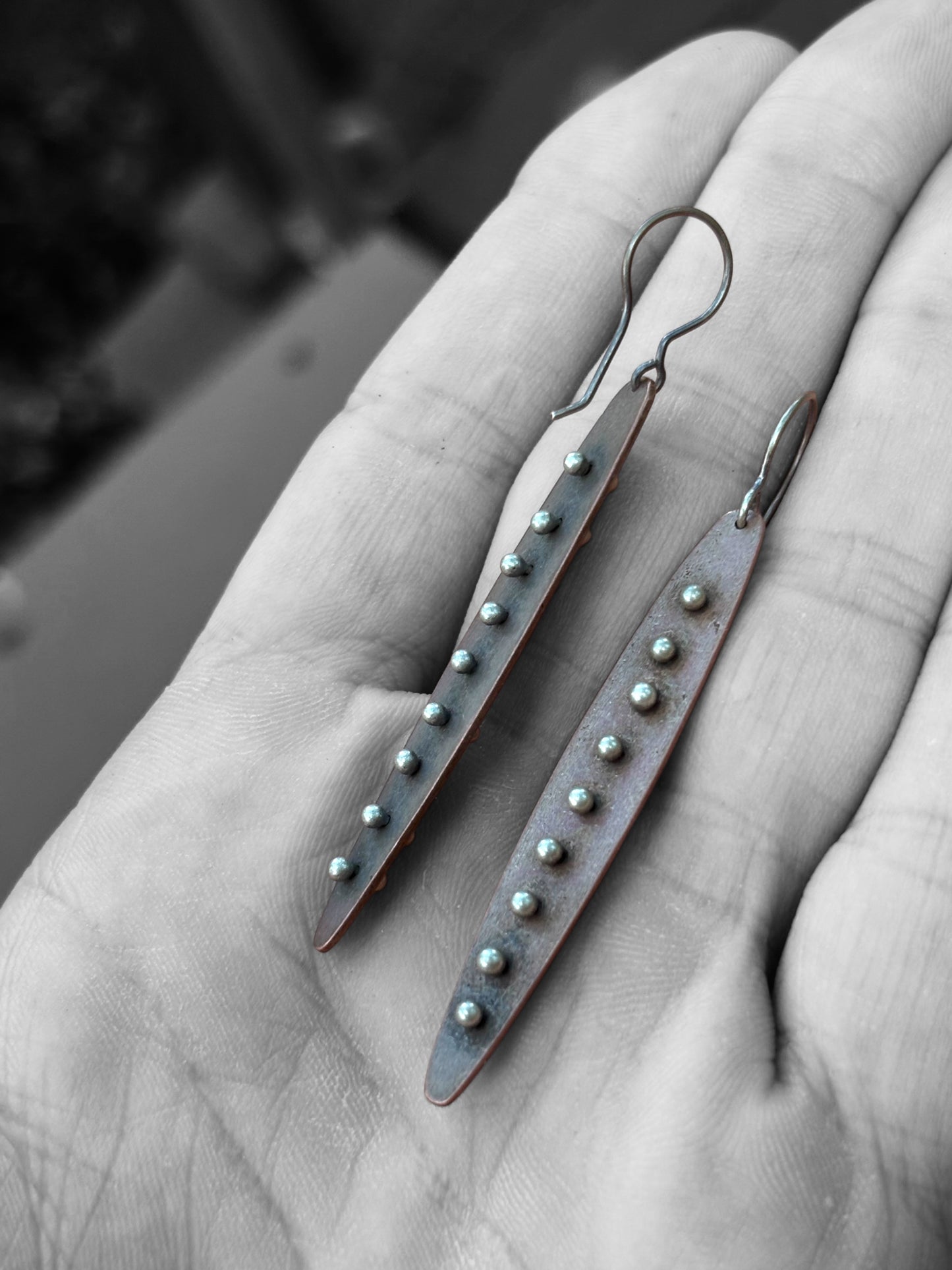 Pinned Copper Earrings