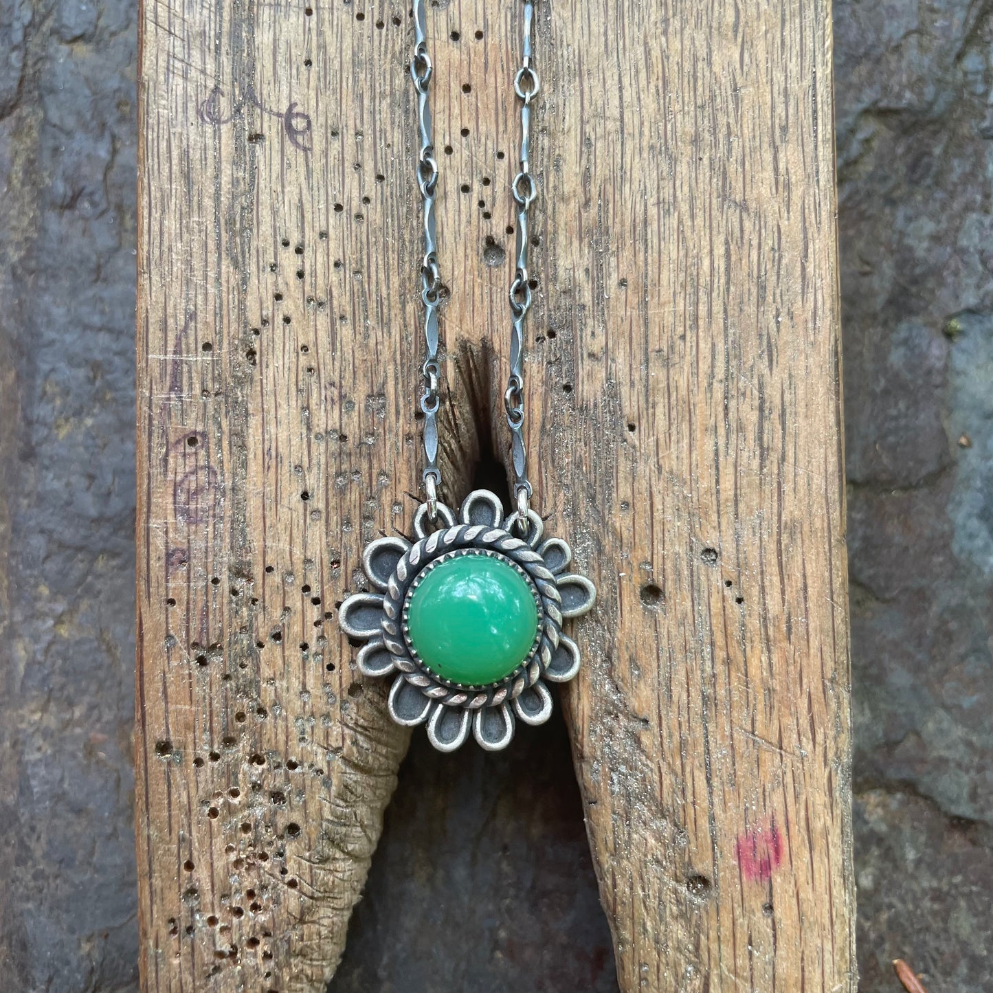 Chrysoprase Flower Necklace