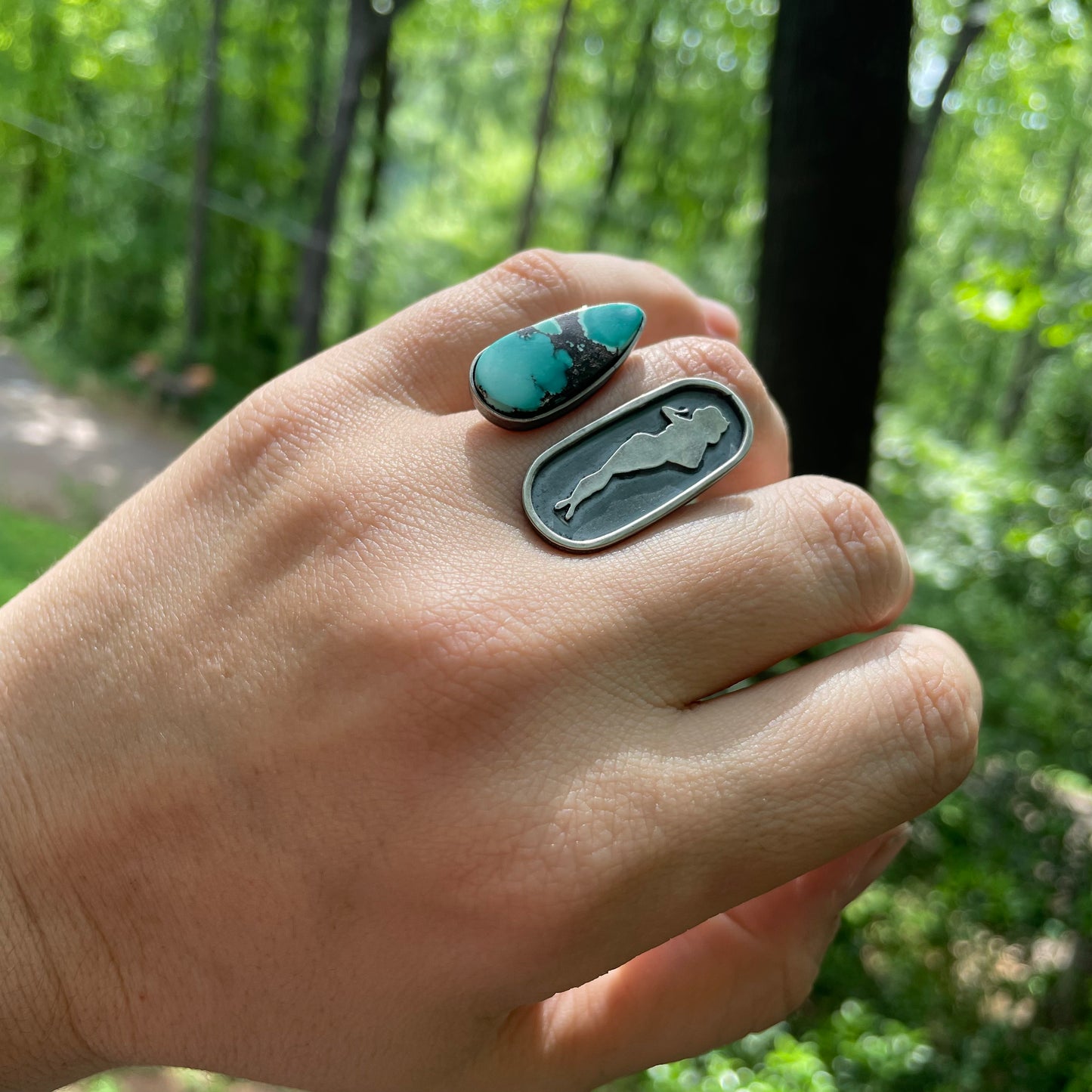 Turquoise Pin Up Girl Ring (Multiple Stone Options)