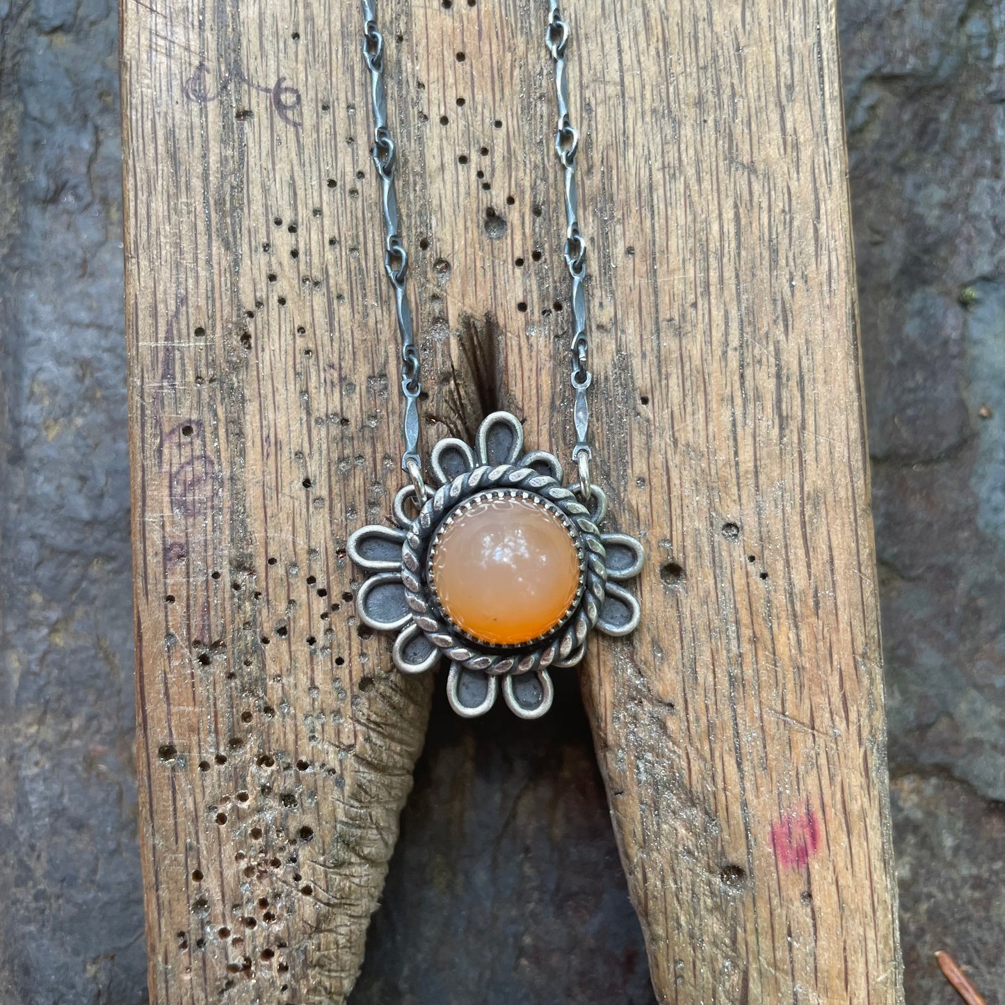 Carnelian Flower Necklace