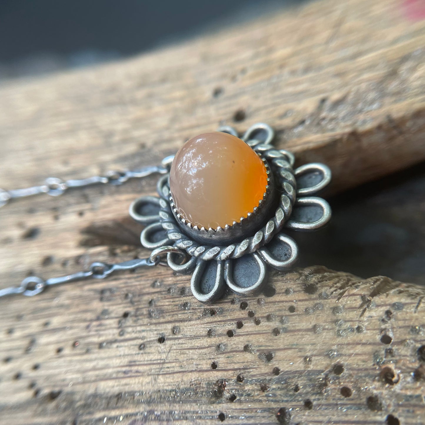 Carnelian Flower Necklace
