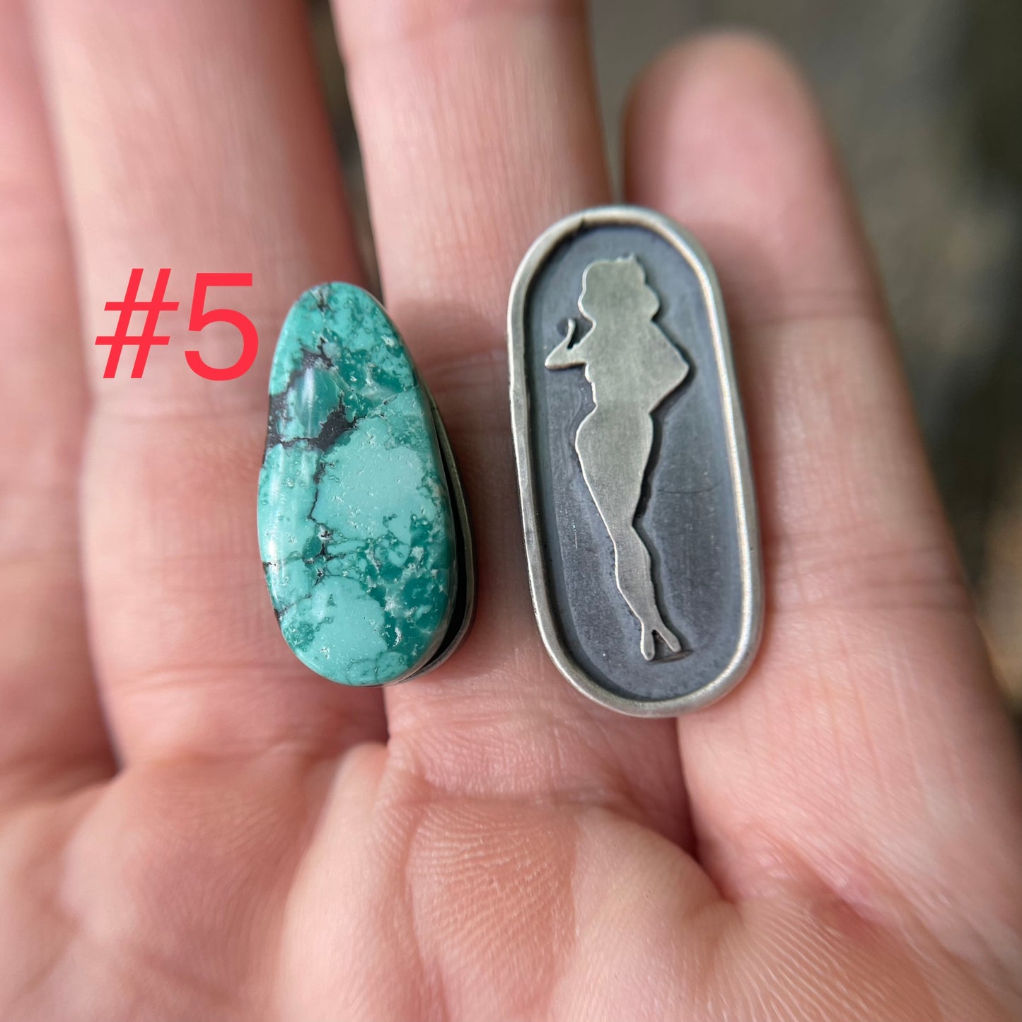 Turquoise Pin Up Girl Ring (Multiple Stone Options)