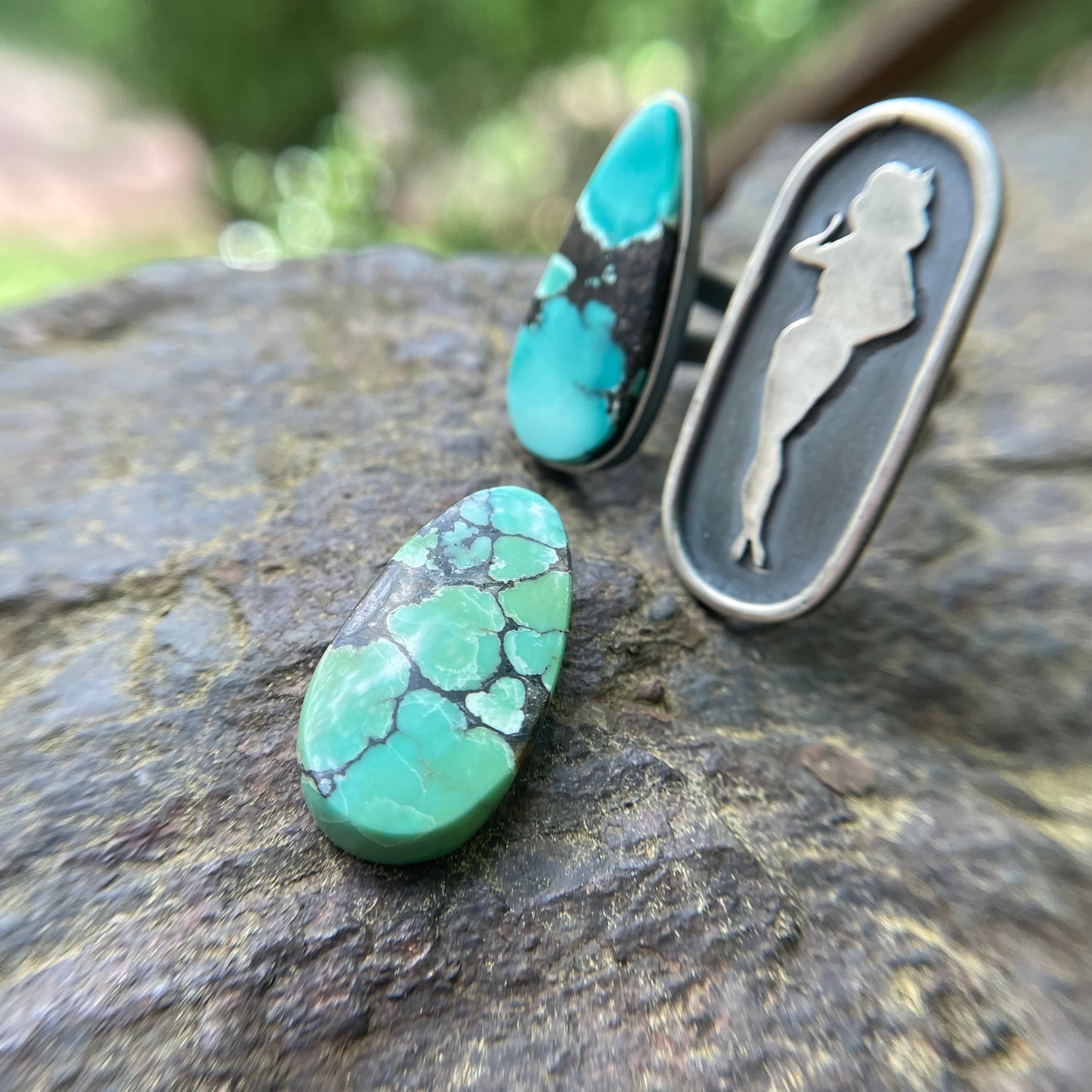 Turquoise Pin Up Girl Ring (Multiple Stone Options)