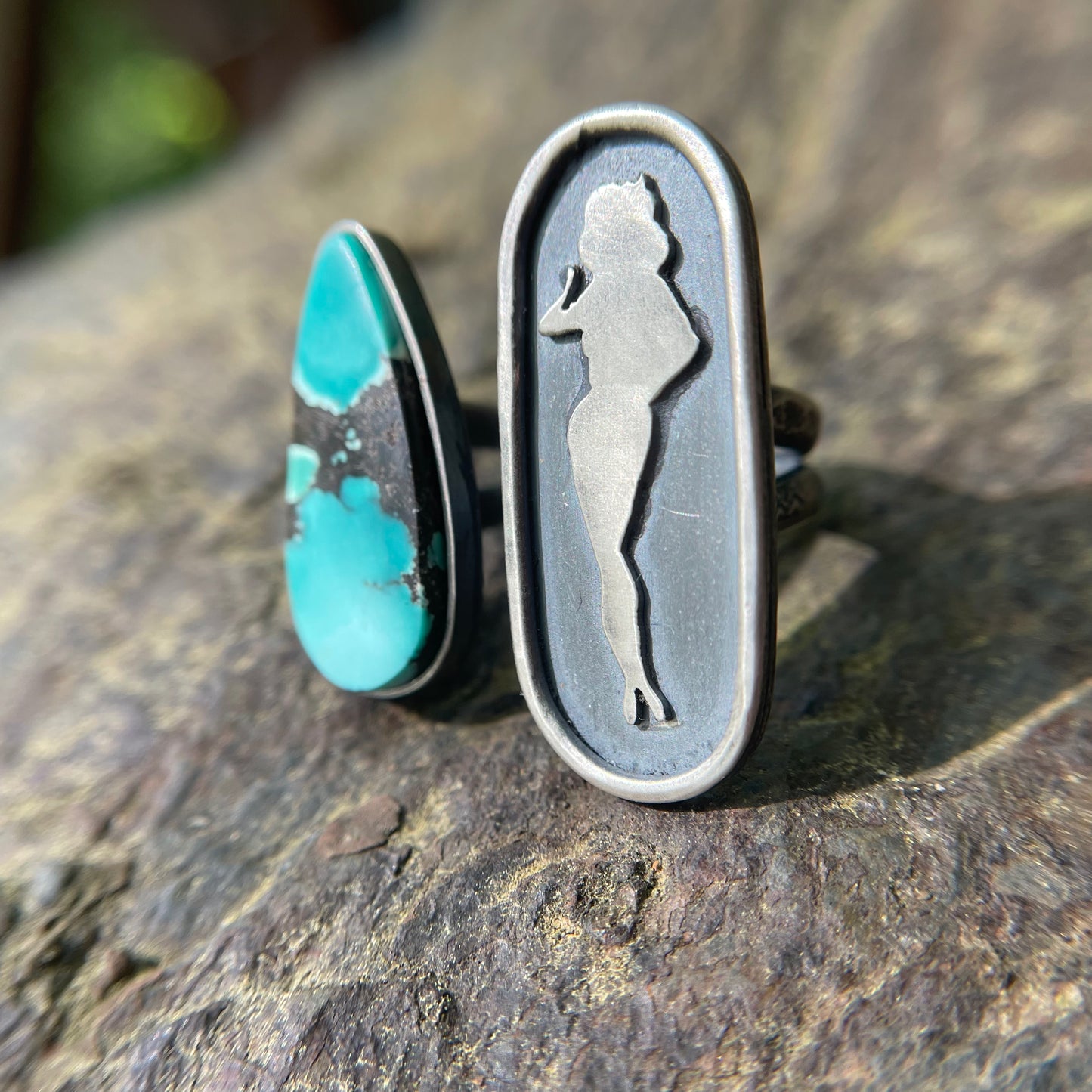 Turquoise Pin Up Girl Ring (Multiple Stone Options)