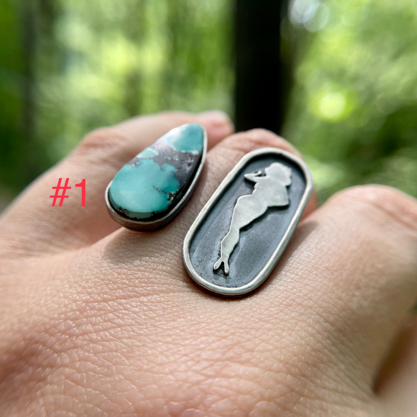 Turquoise Pin Up Girl Ring (Multiple Stone Options)
