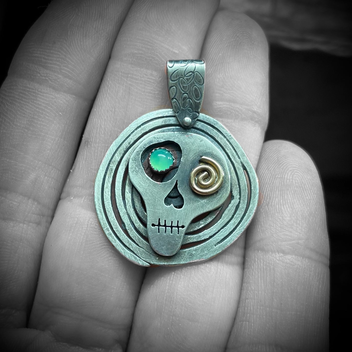 Spiral Skullie Necklace