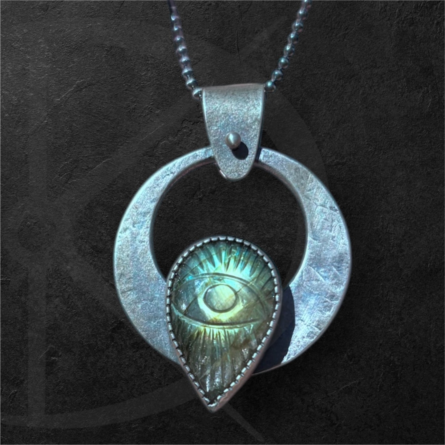Circular Labradorite Eye of Protection Pendant