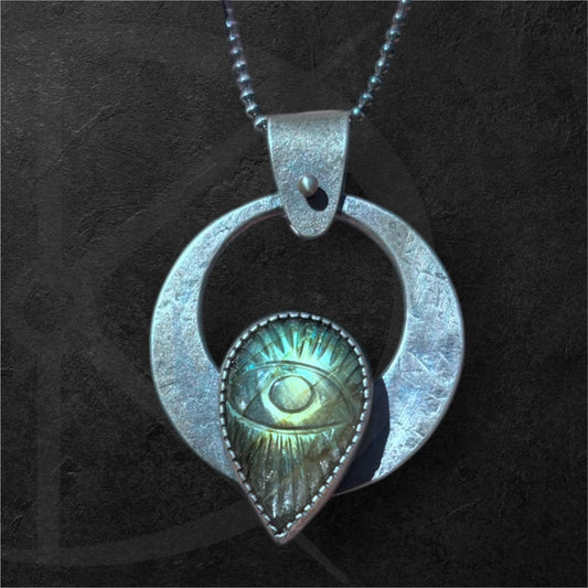 Circular Labradorite Eye of Protection Pendant