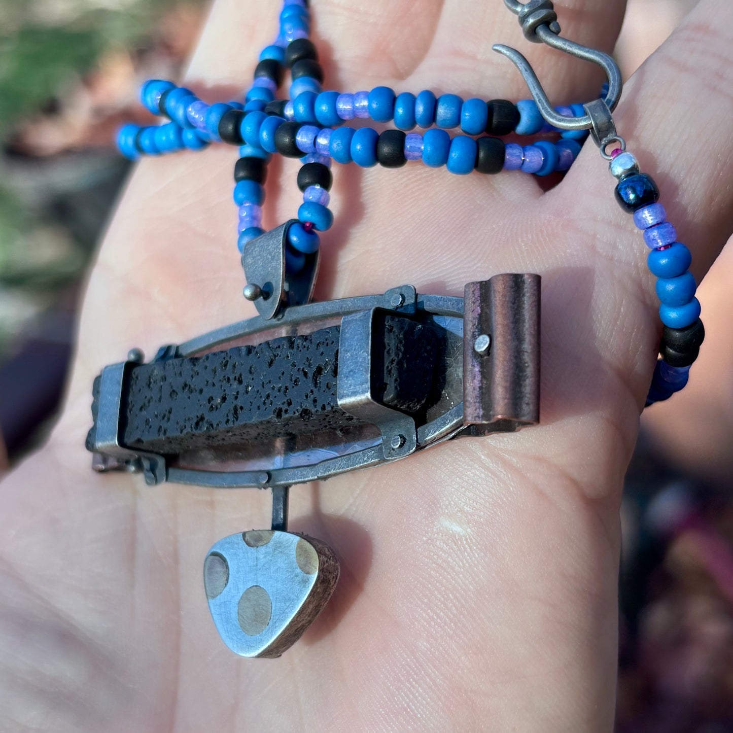 Abstract Lava & Mica Pendant