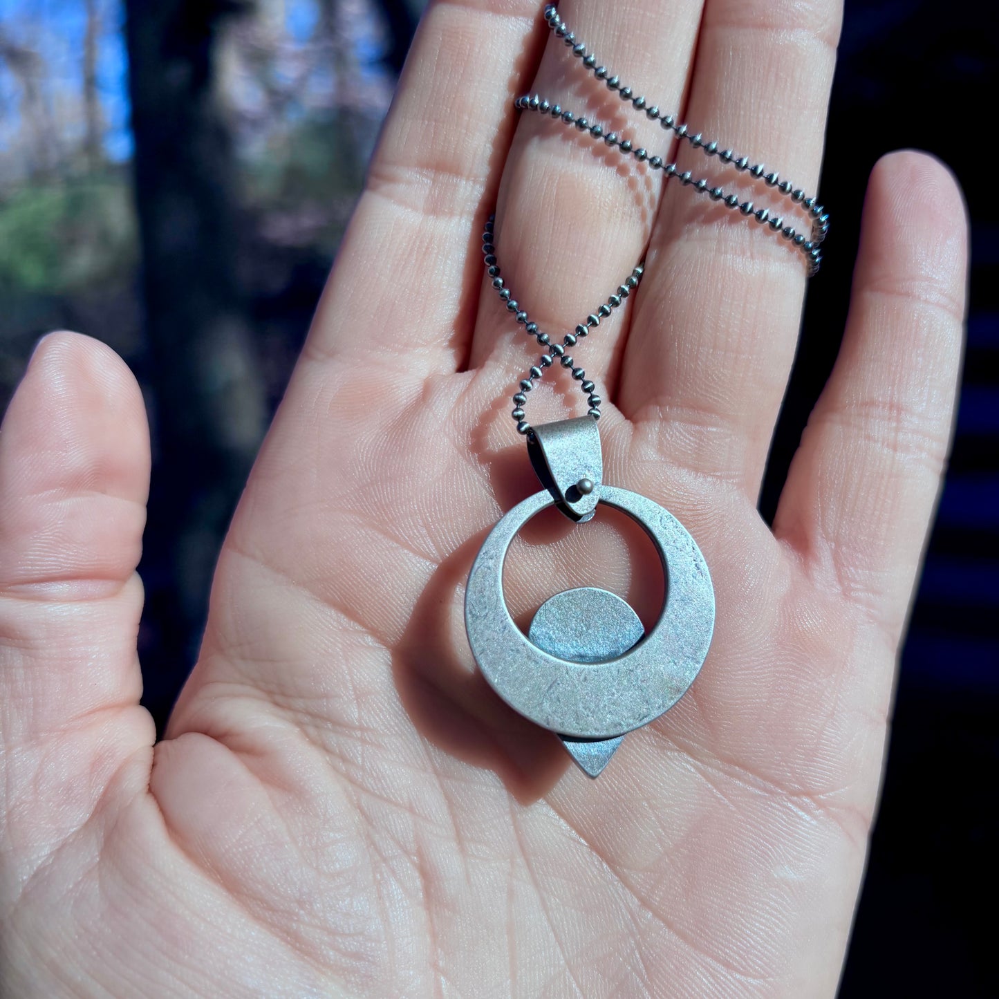 Circular Labradorite Eye of Protection Pendant