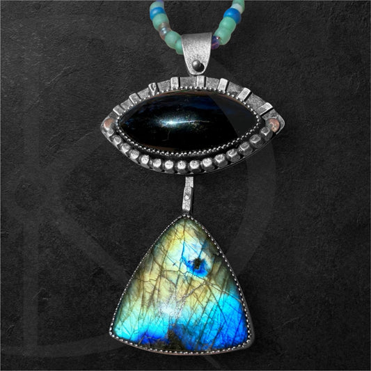 Onyx & Labradorite Eye of Protection Pendant