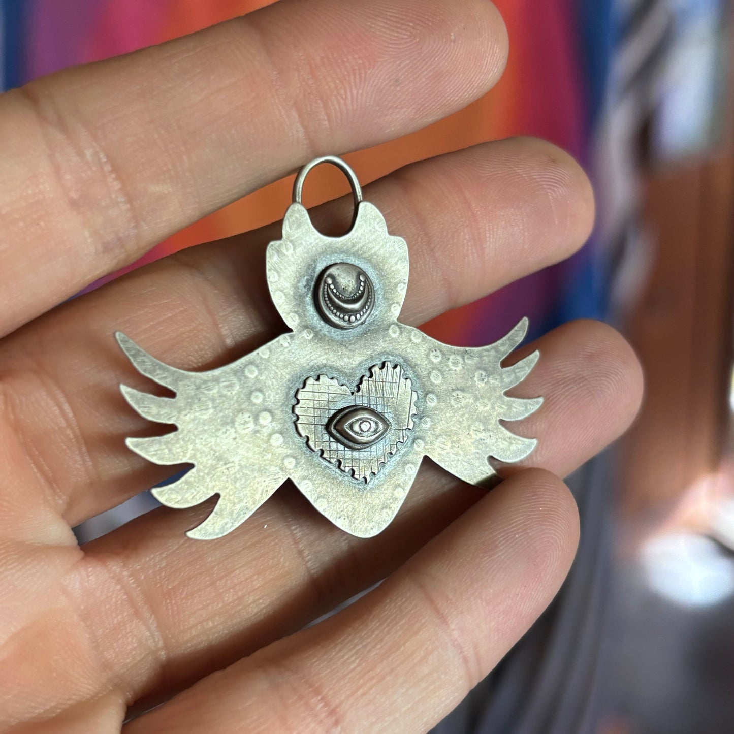 Purple Labradorite Winged Amulet