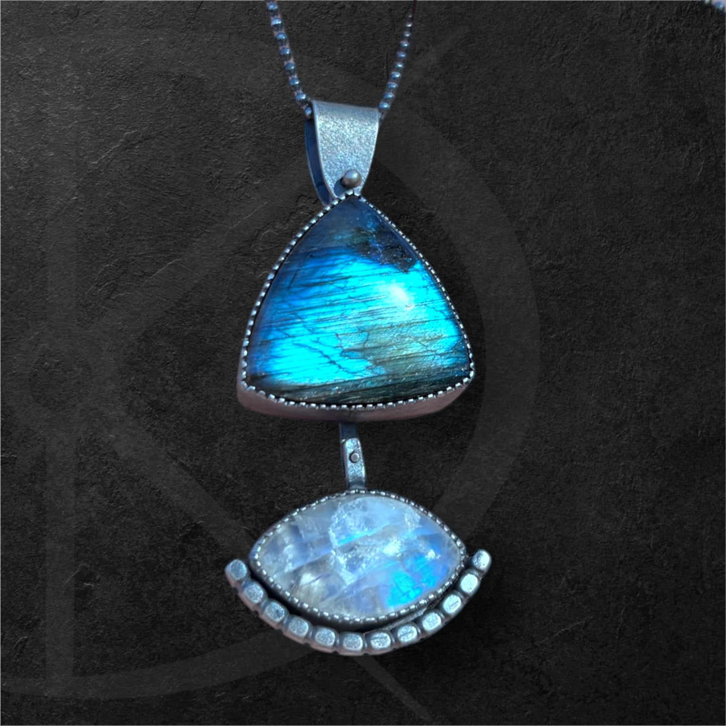 Labradorite & Moonstone Eye of Protection Pendant