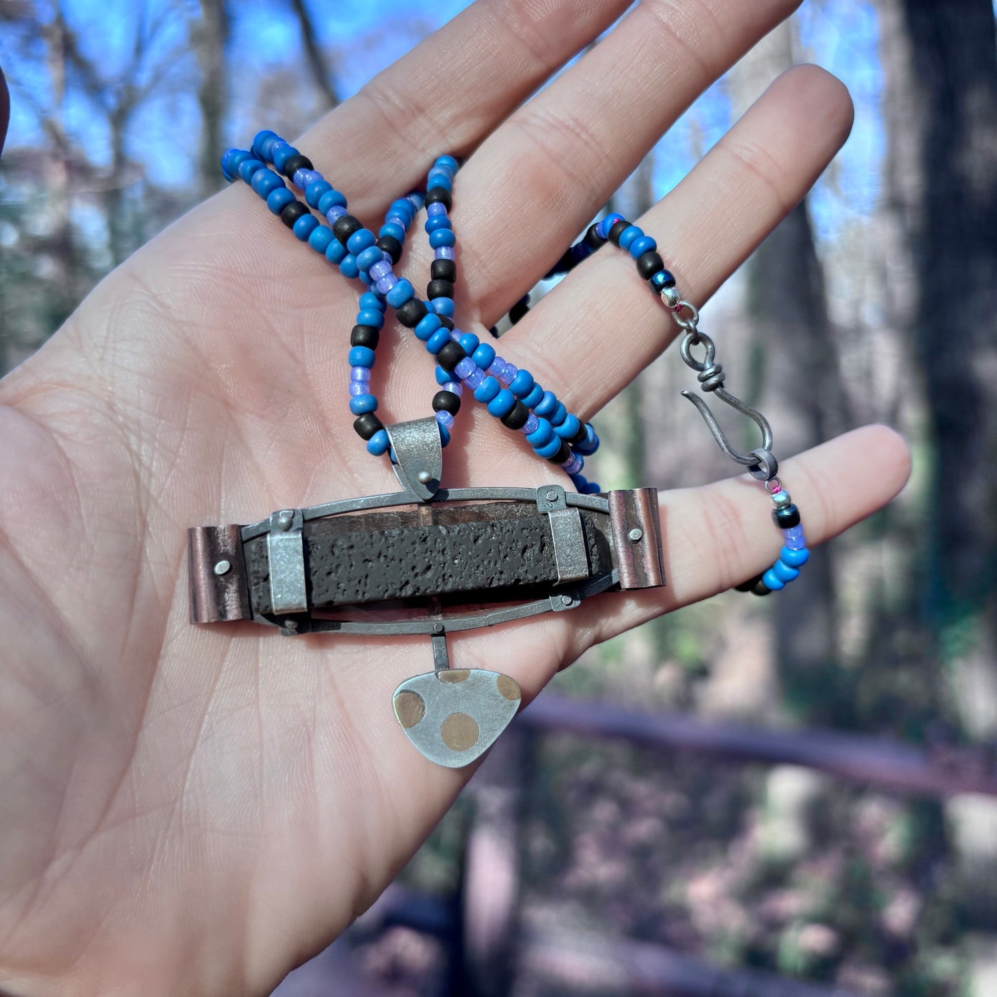 Abstract Lava & Mica Pendant