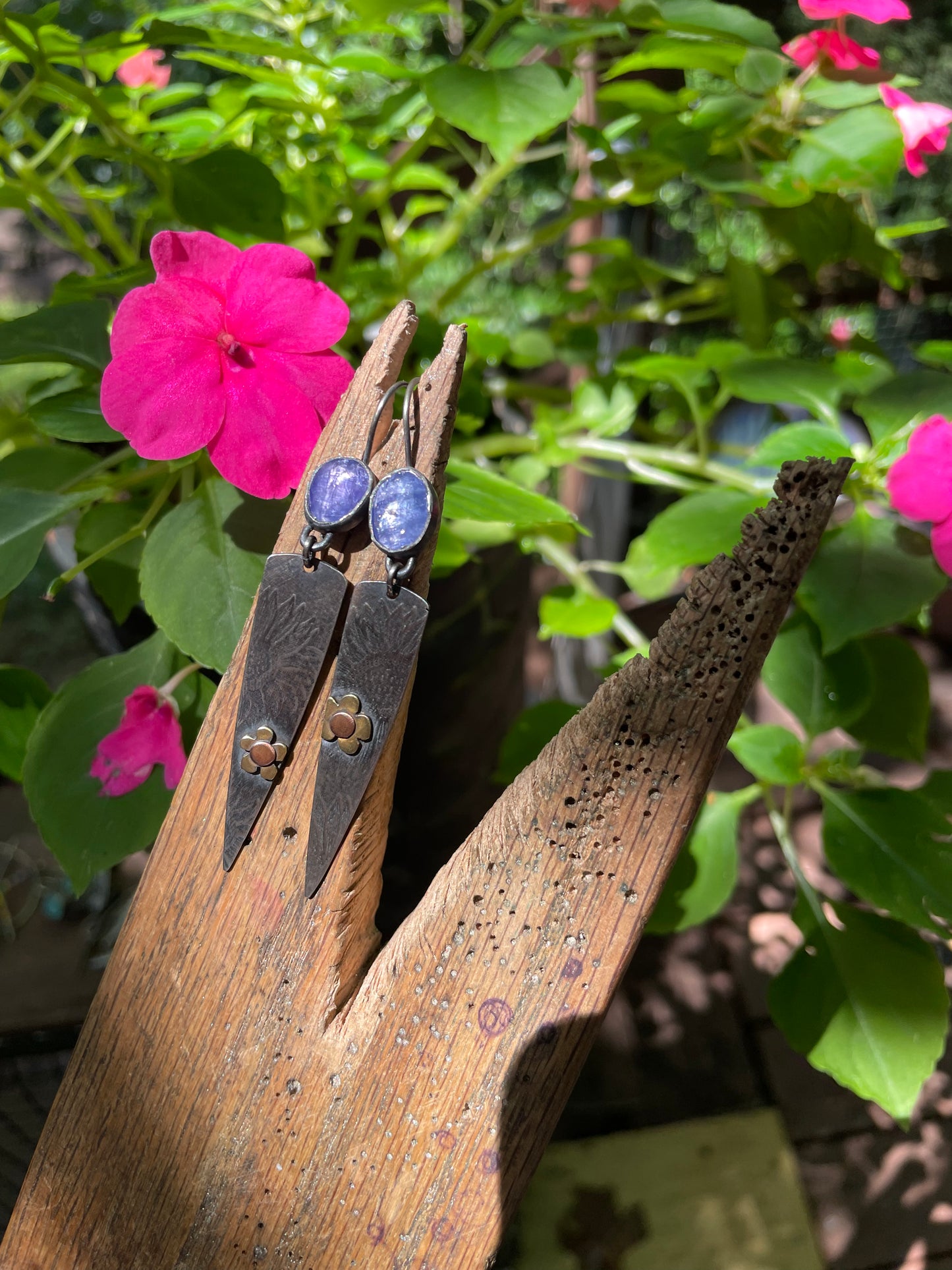 Gemstone Floral Earrings