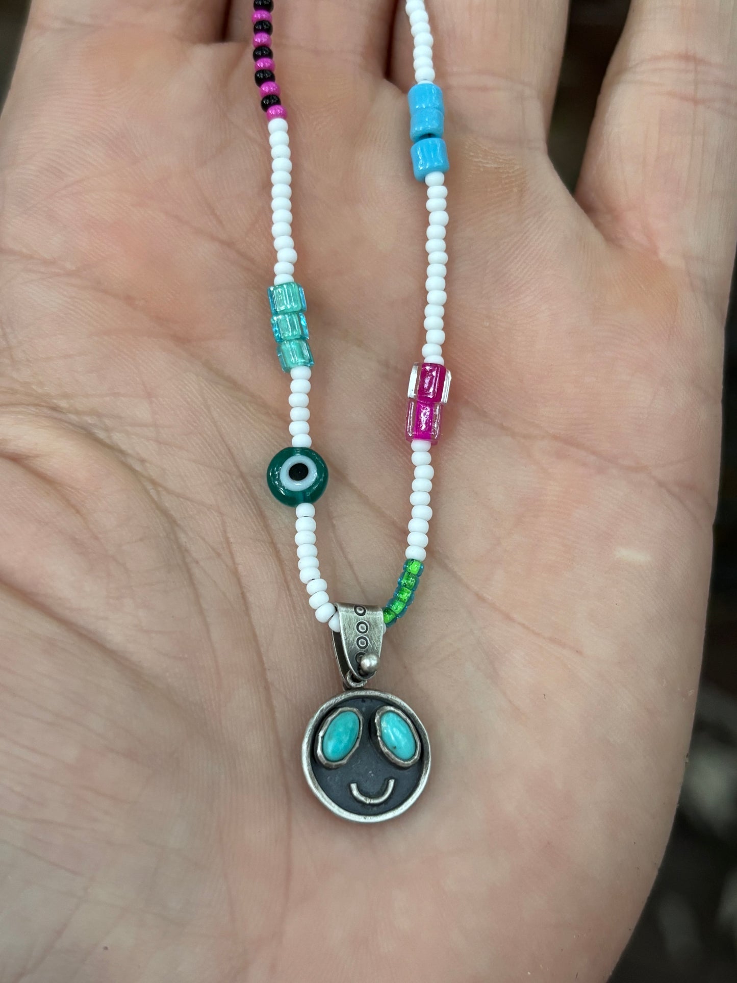 Turquoise Smiley Face