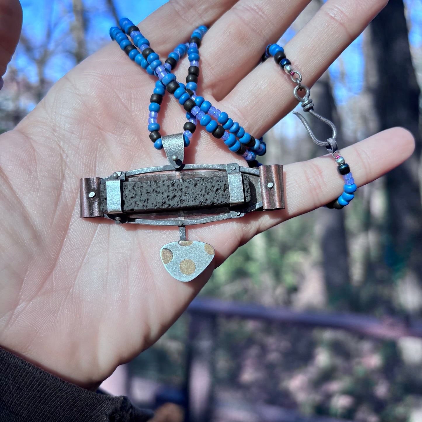 Abstract Lava & Mica Pendant