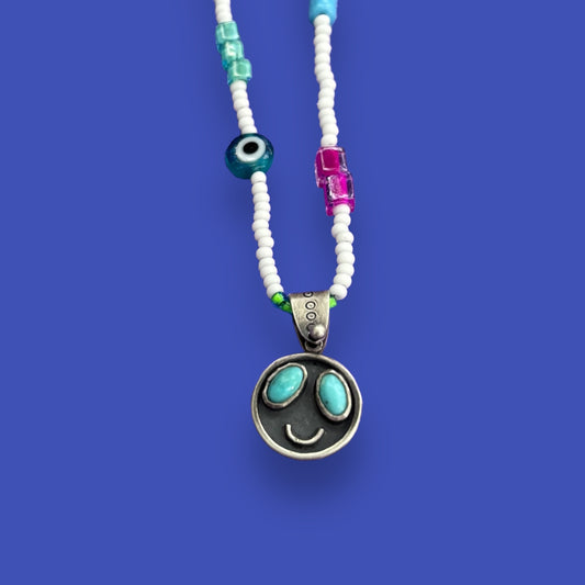 Turquoise Smiley Face