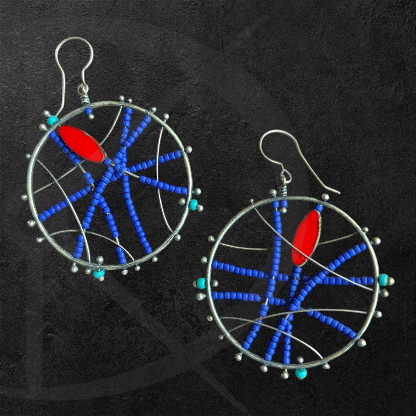 Blue & Red Pinned Hoops