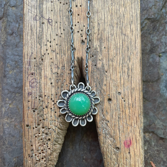 Chrysoprase Flower Necklace