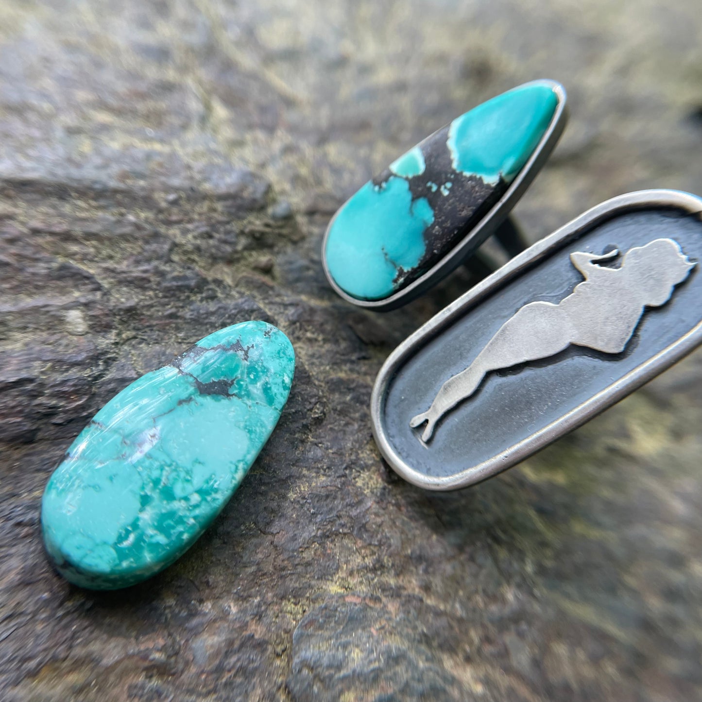 Turquoise Pin Up Girl Ring (Multiple Stone Options)