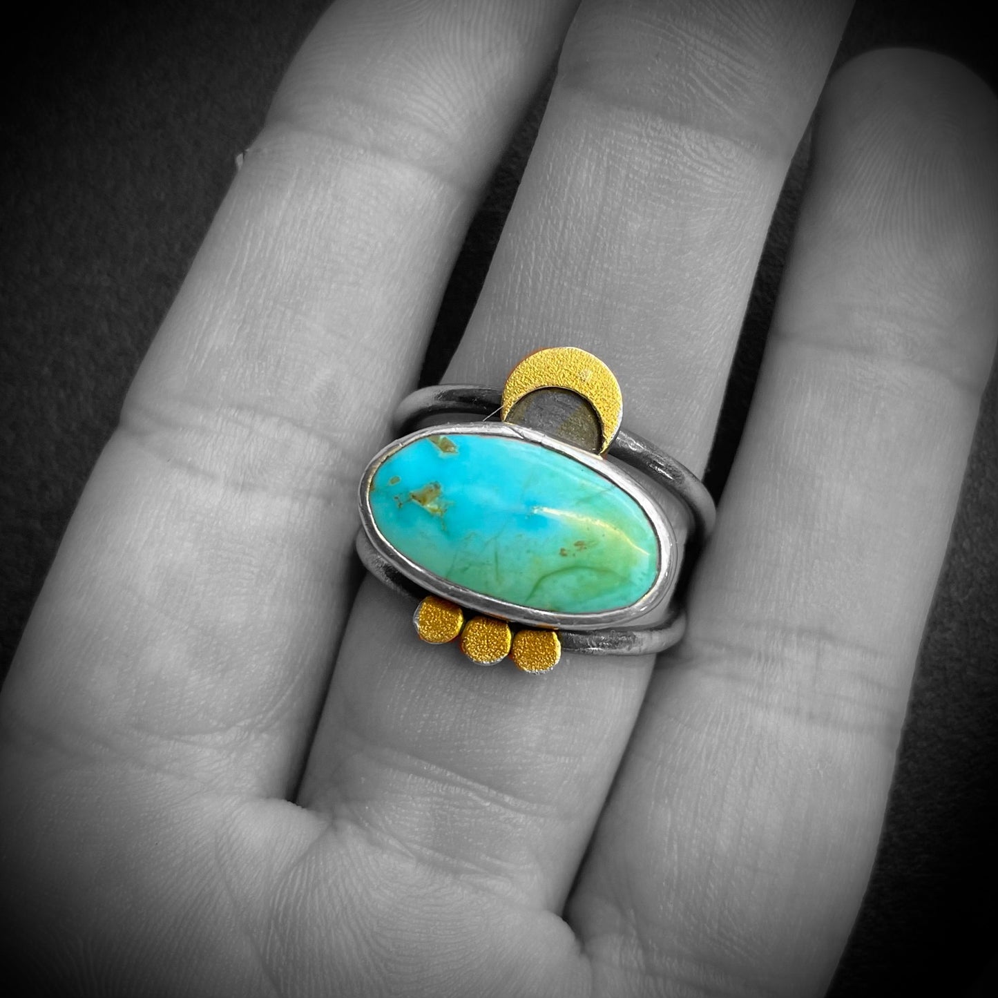 Turquoise Moon Ring