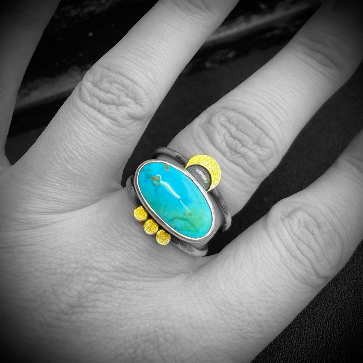 Turquoise Moon Ring