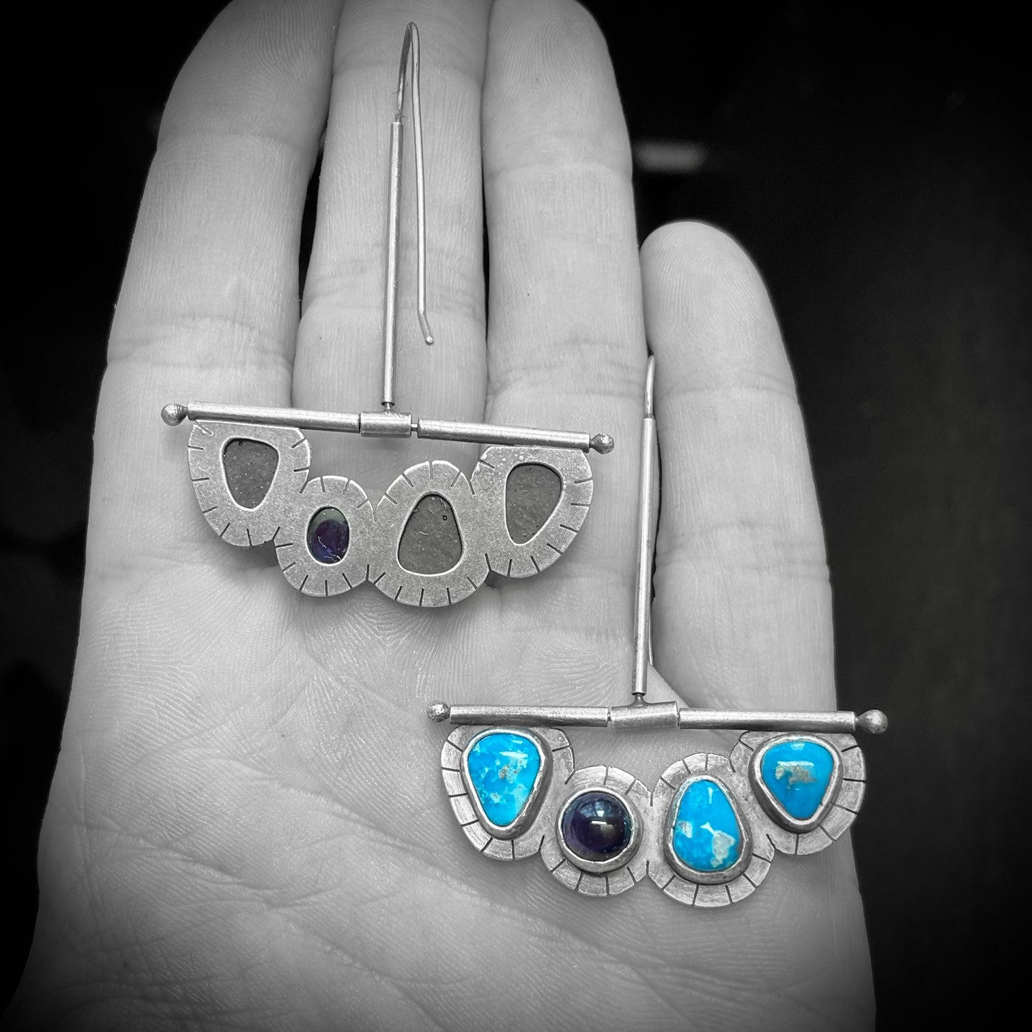Turquoise & Tanzanite Earrings