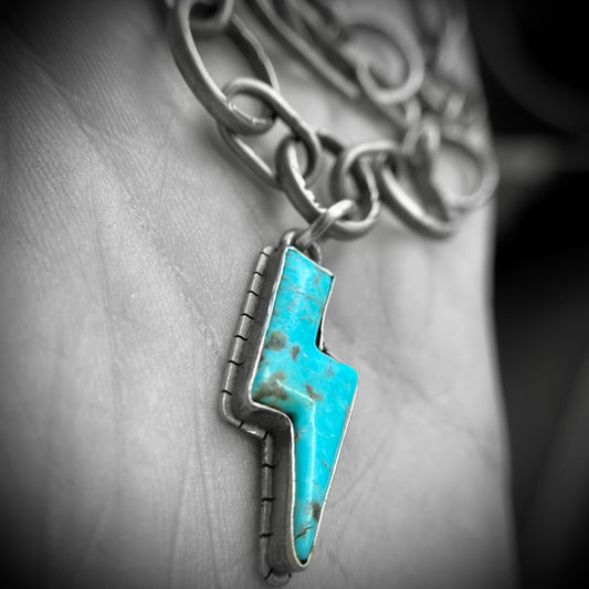 Turquoise Lightening Bolt Necklace